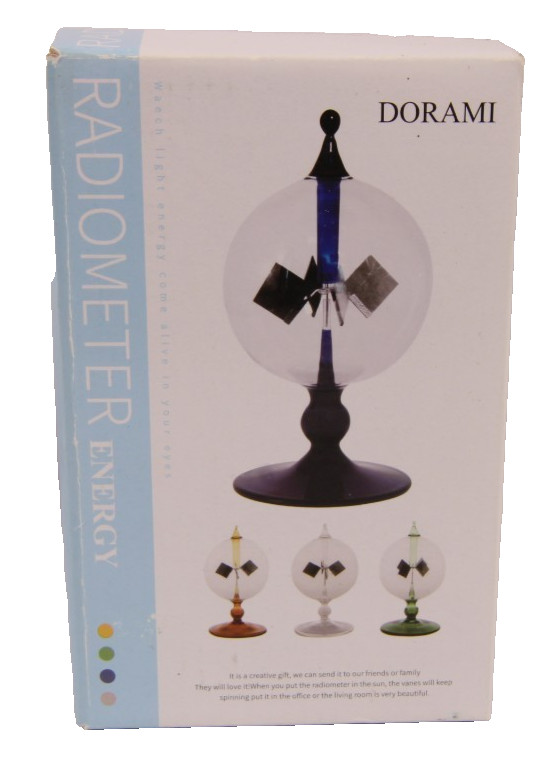 Dorami Solar Power Radiometer Glass Windmill Light Energy Display and Education