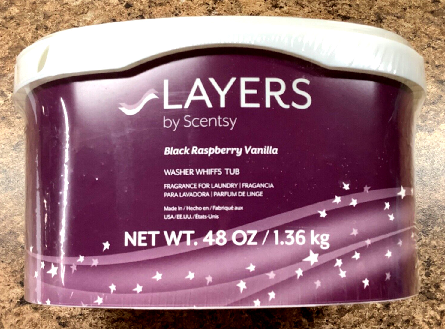 Scentsy Layers Washer Whiffs Tub Black Raspberry Vanilla Fragrance 48 oz Rare