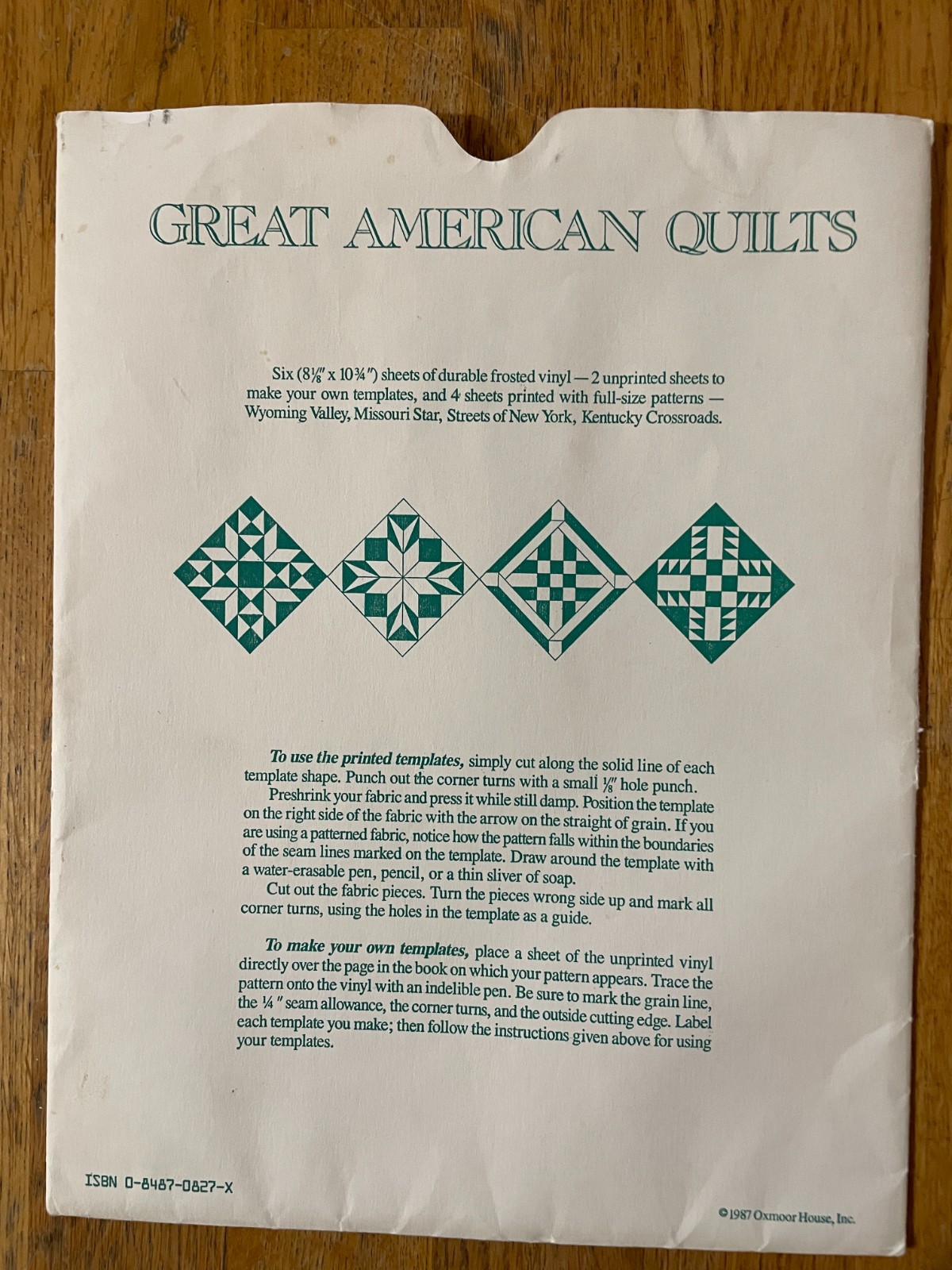 6 Vtg Great American Quilts Vinyl Templates Uncut Missouri Star Wyoming Valley +