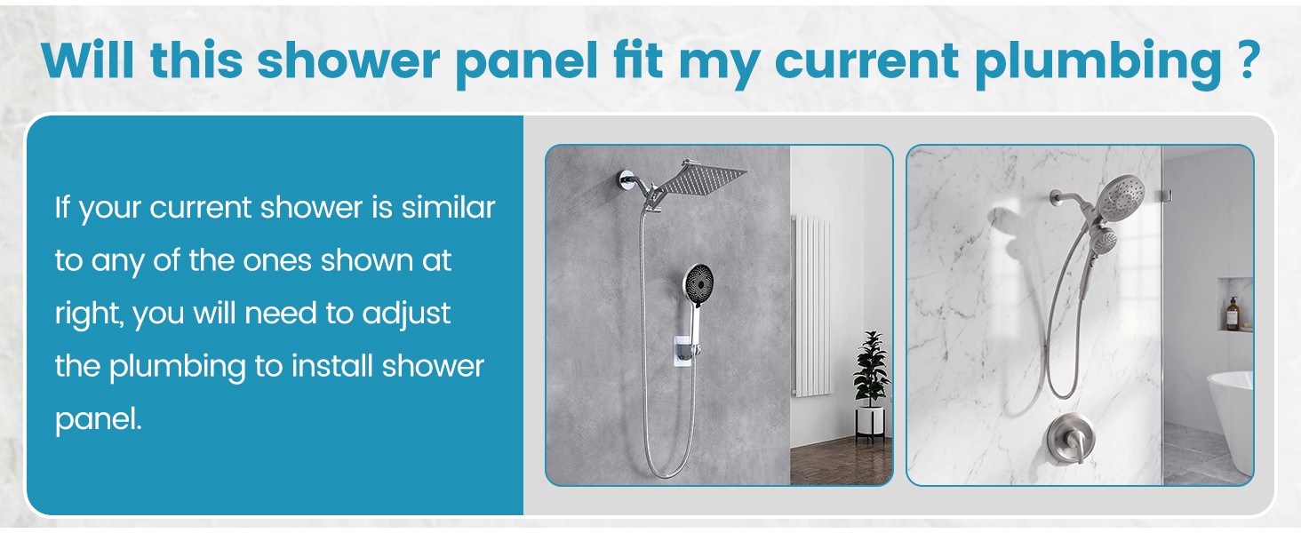 Shower System with 10 Inch Rain Shower Head and Handheld Sprayer, 3-Function