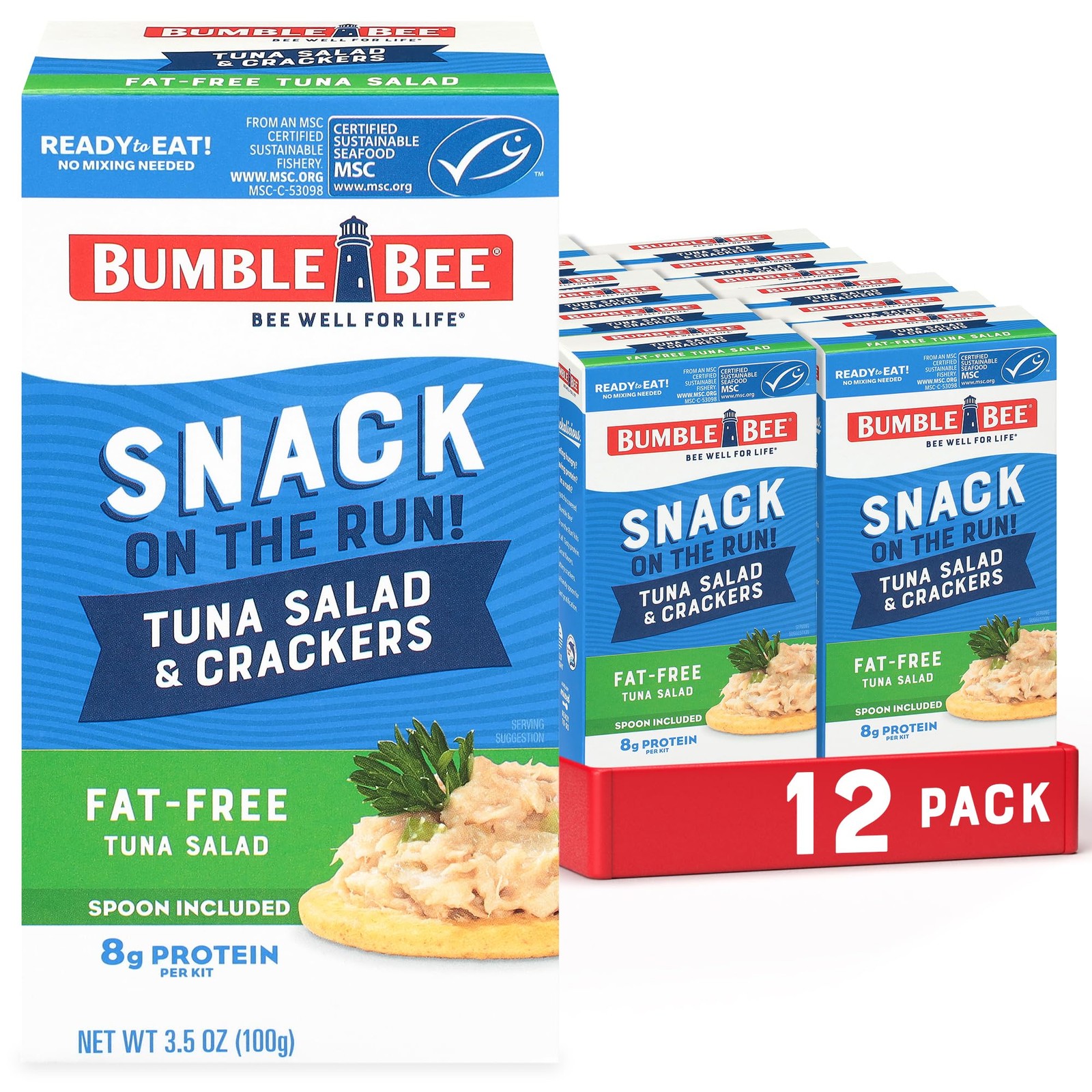 Bumble Bee Snack On The Run FatFree Tuna Salad with Crackers Kit Ready to Eat...