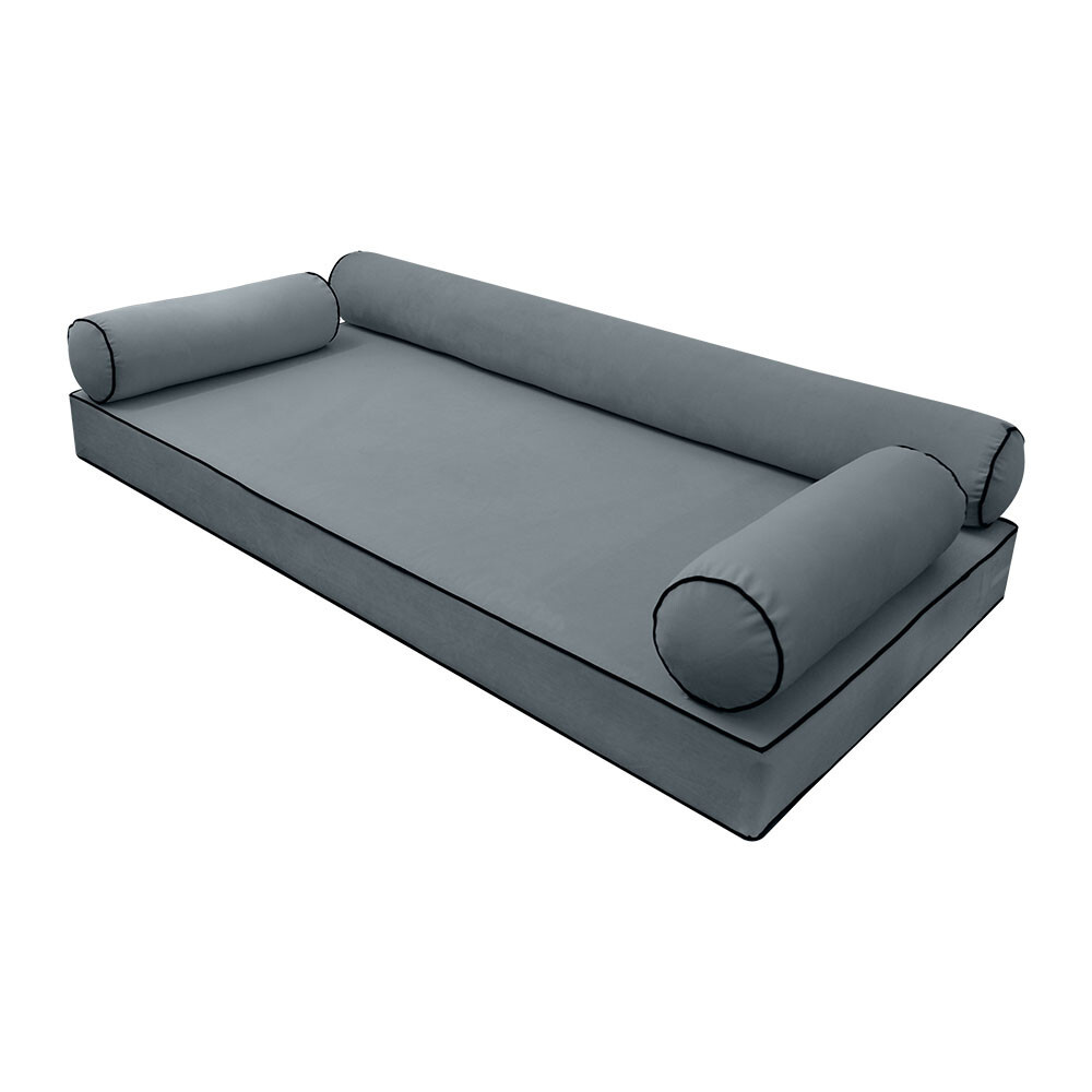 SLIPCOVER ONLY V6 Velvet Daybed Mattress Pillow Contrast Trim Twin-XL AD347