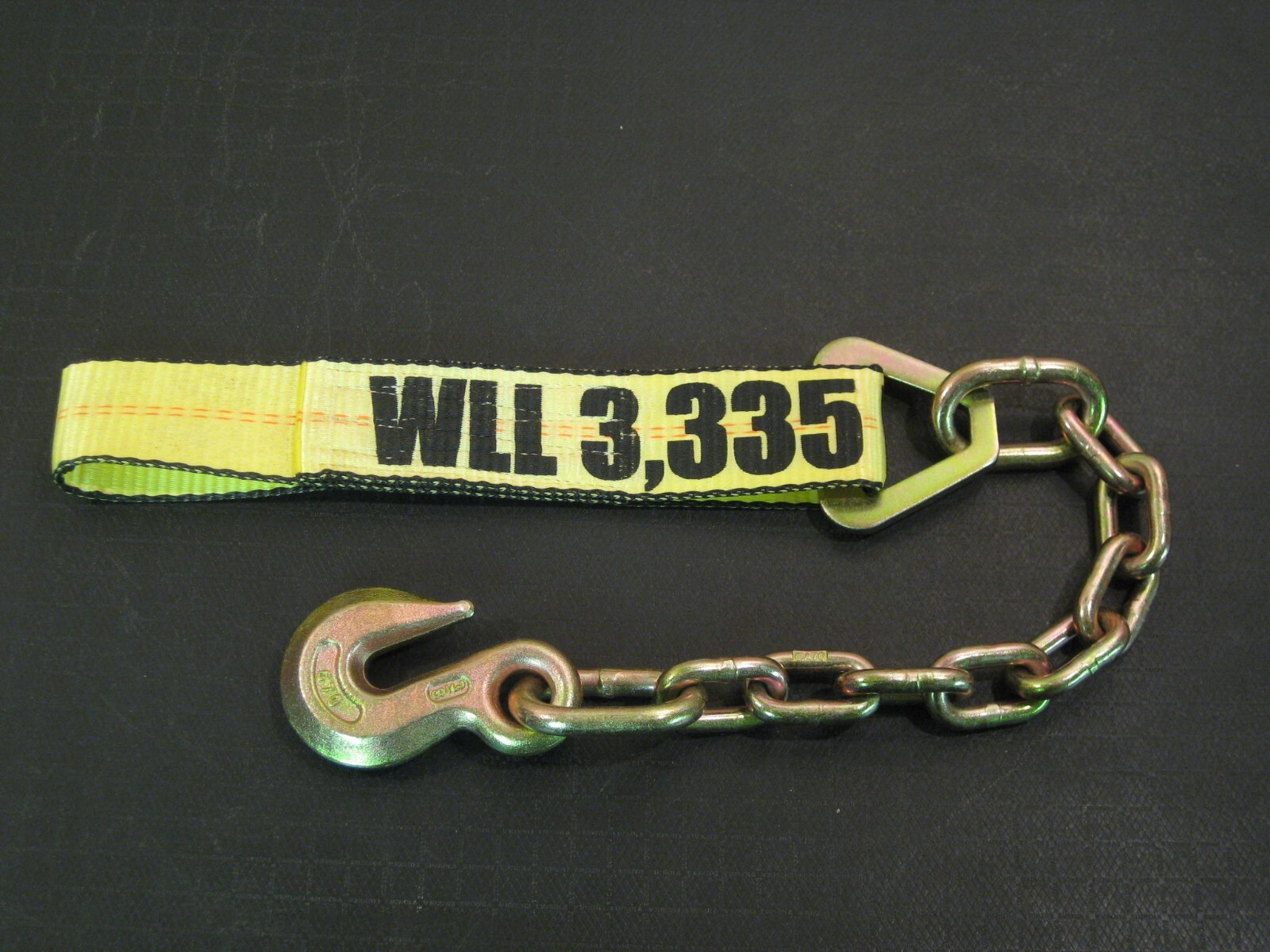 (2) 2" Ratchet Strap Chain Ends w Hook Stake Pocket Flatbed Tow Truck Tie Down