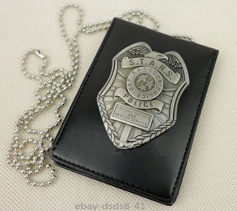 Resident Evil Stars Dep Raccoon Police Badge & Badge ID Holder Card Holder