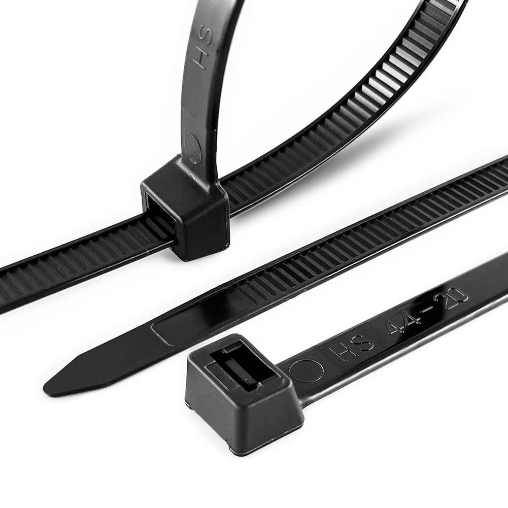 HS Strong 12 Inch Heavy Duty Outdoor Wire Zip Ties 12" Single Black, Black