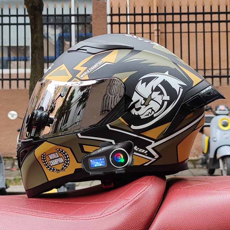 Bluetooth Full Face Motorcycle Intercom Helmet With Wireless Bluetooth Headset