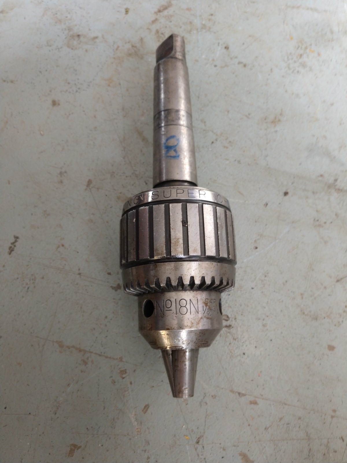 Jacob's 18N Ball Bearing Super Chuck drill chuck 4MT shaft 1/8-3/4" cap. (#8)