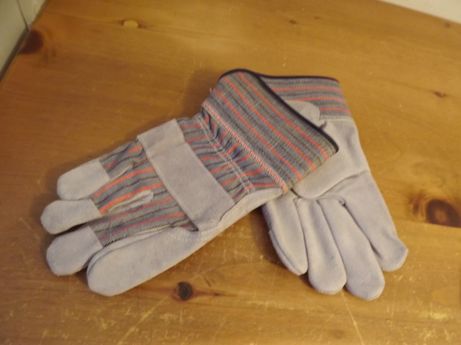 WORK GLOVES Leather Palm Mens Quality Outdoor LARGE canvas cotton / suede palms