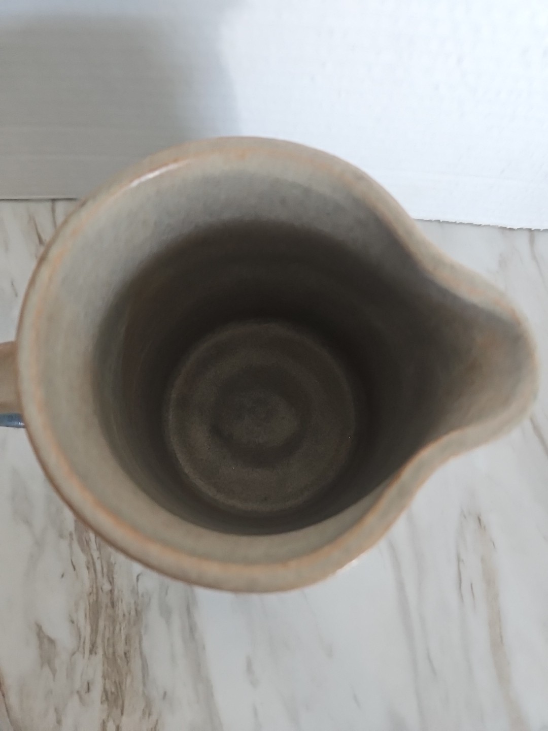 J. Scherb Art Studio Pottery Pitcher Blue Accent Signed 1990
