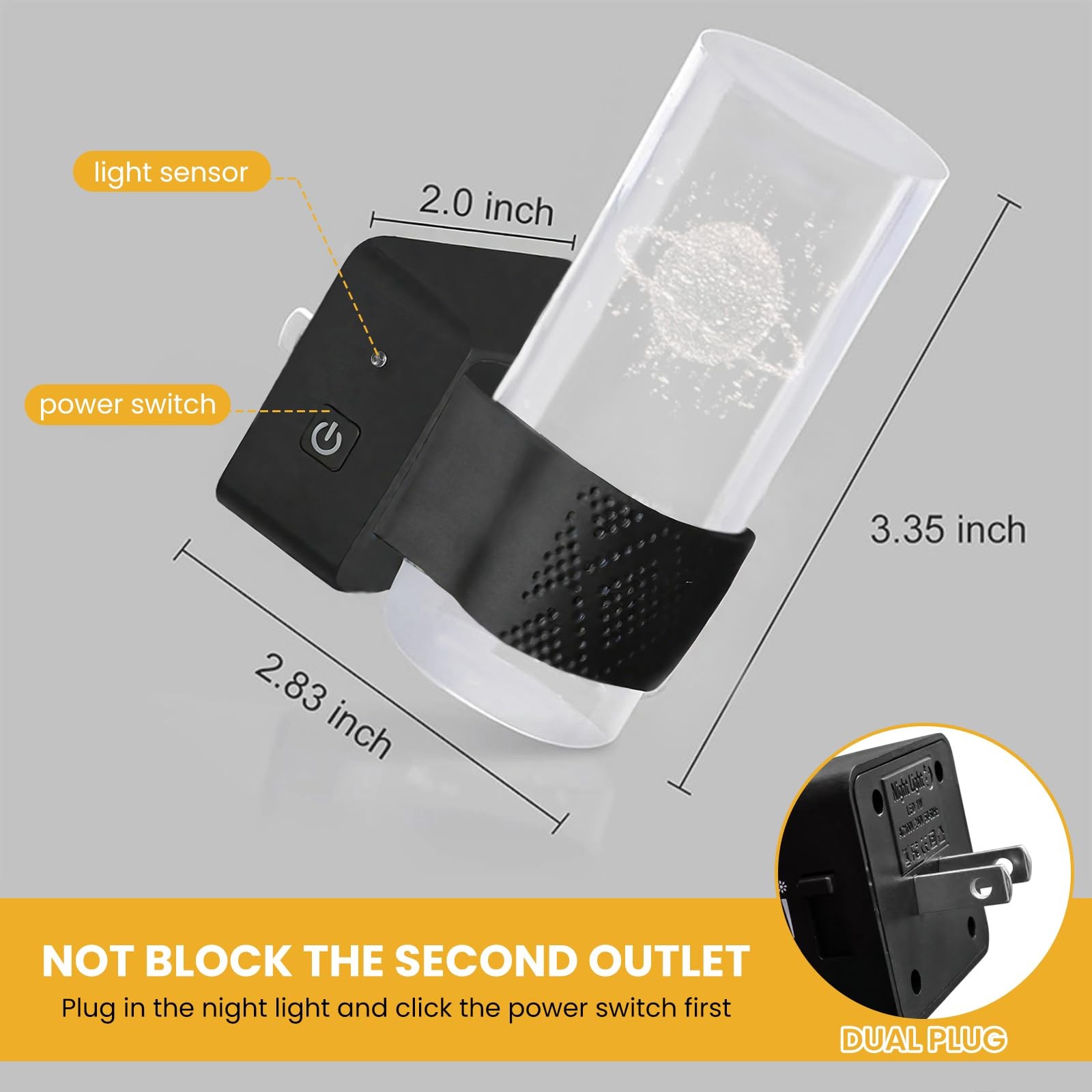 Night Lights Plug into Wall (Planet), 2 Pack Nightlight with 0-100 LM Adjusta...