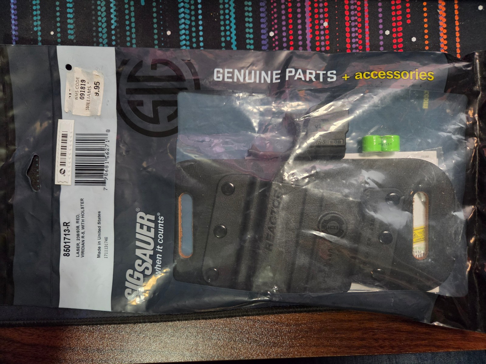 VIRIDIAN R5 Red Laser For Sig Sauer 238/938 With RH Holster P238/P938 8501713-R