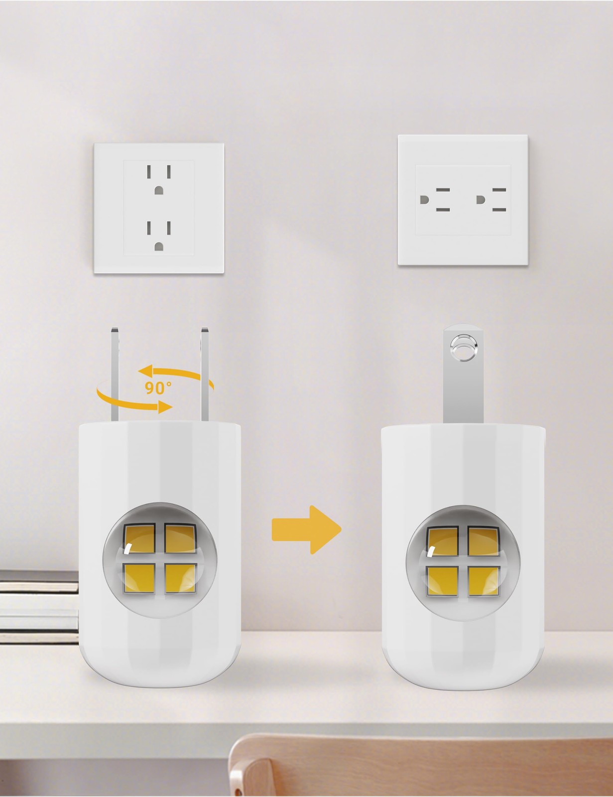 6 Pack LED Night light plug into wall Plug in Night Light, Automatic Dusk to ...