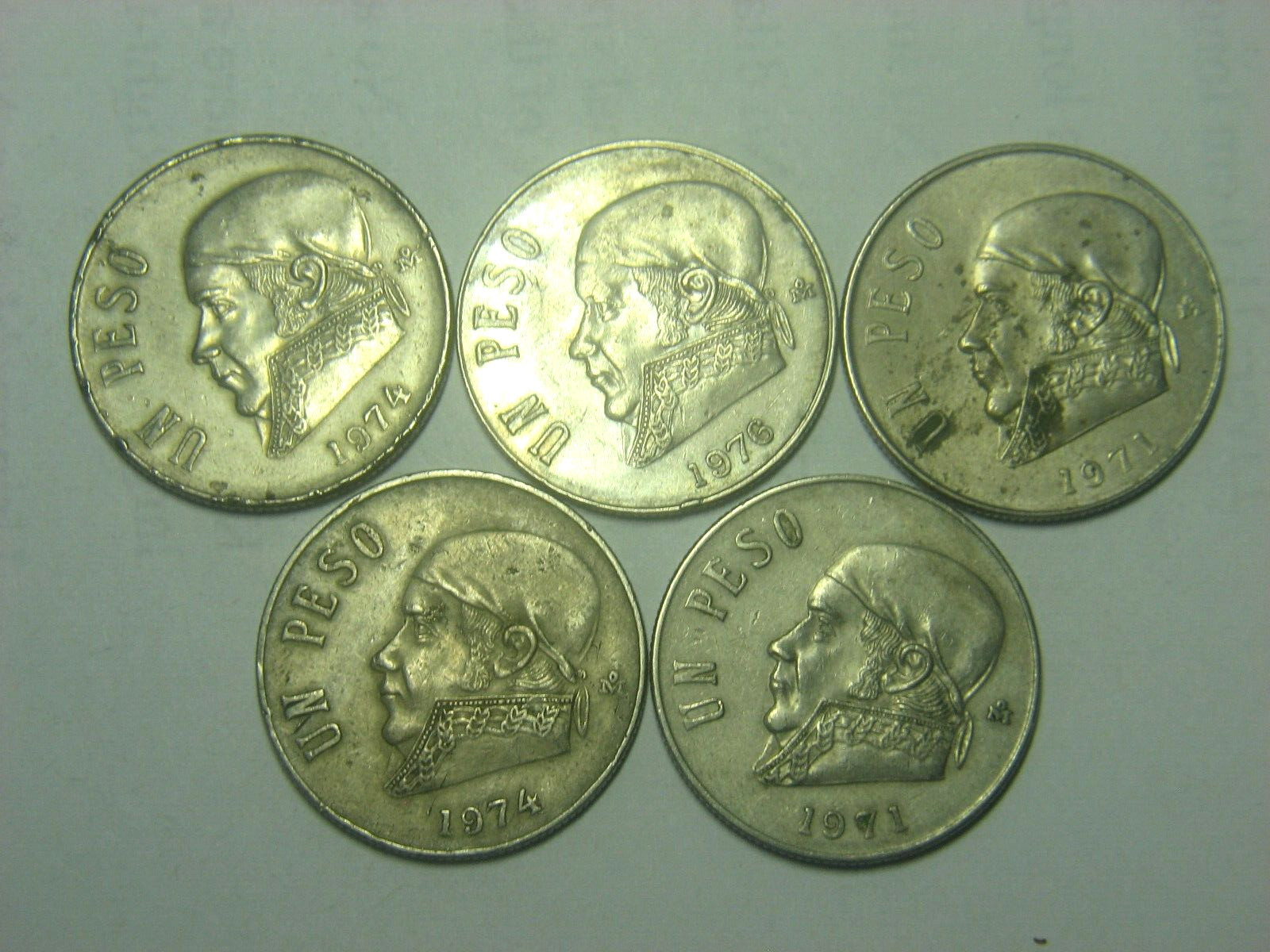 Mexico  One Peso  1971 - 1976  /5coins /