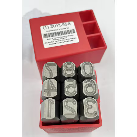Zoro Select 20Y595 Hand Stamp, 1/2 In, Number Set,  20Y595