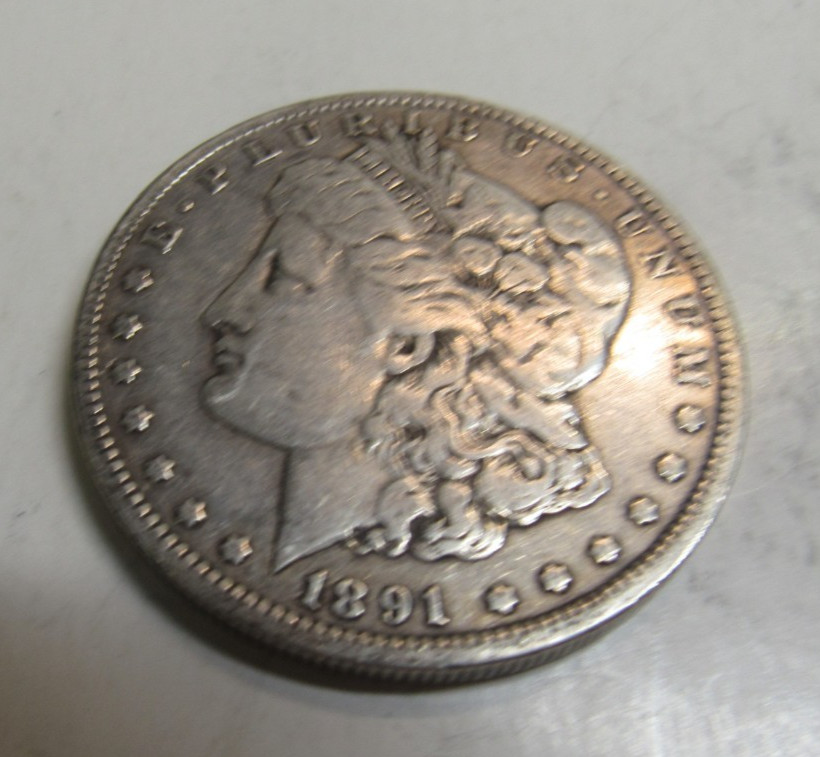 UNITED STATES 1891 - O MORGAN SILVER DOLLAR VF TO XF  CONDITION *
