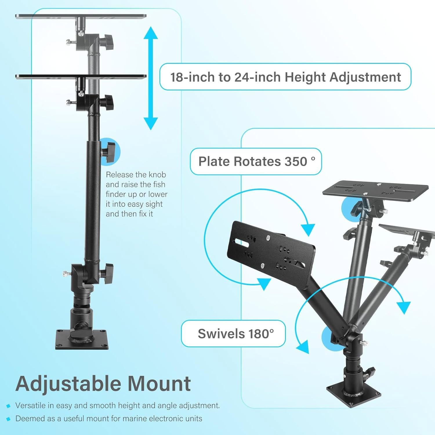 For Garmin Lowrance Fish Finder Chartplotters Mount 350 Degree Adjustable Angle