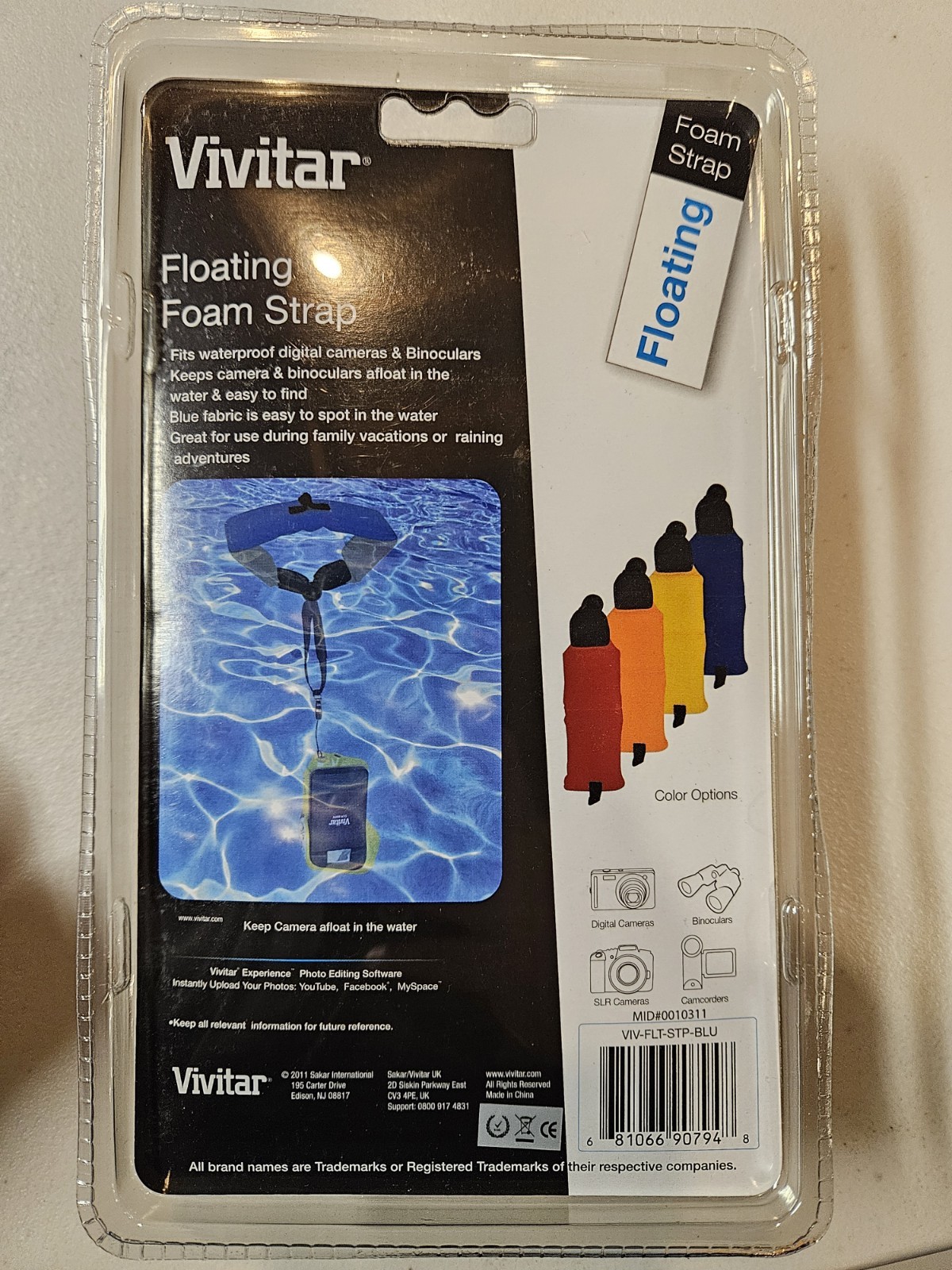 Vivitar Floating Foam Strap Blue For Waterproof Digital Cameras