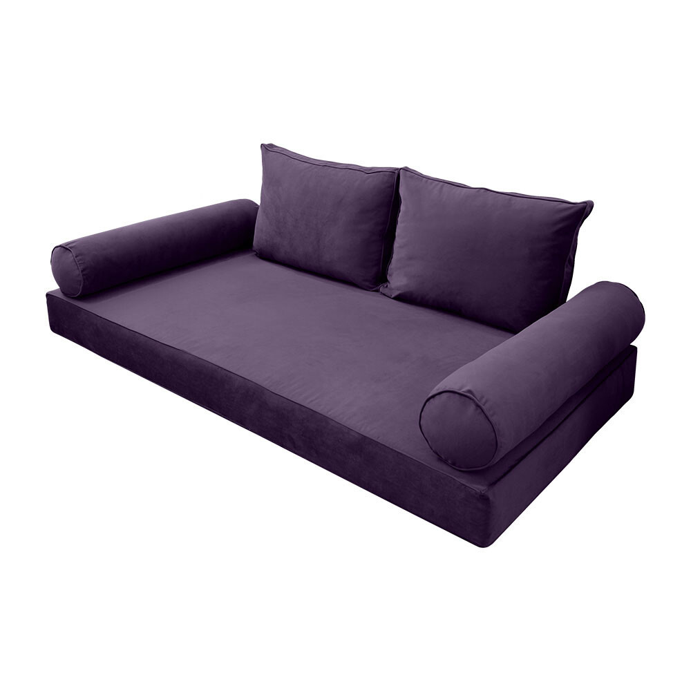 |SLIPCOVER ONLY| V1 Velvet Indoor Daybed Mattress Pillow Pipe Trim Full AD339