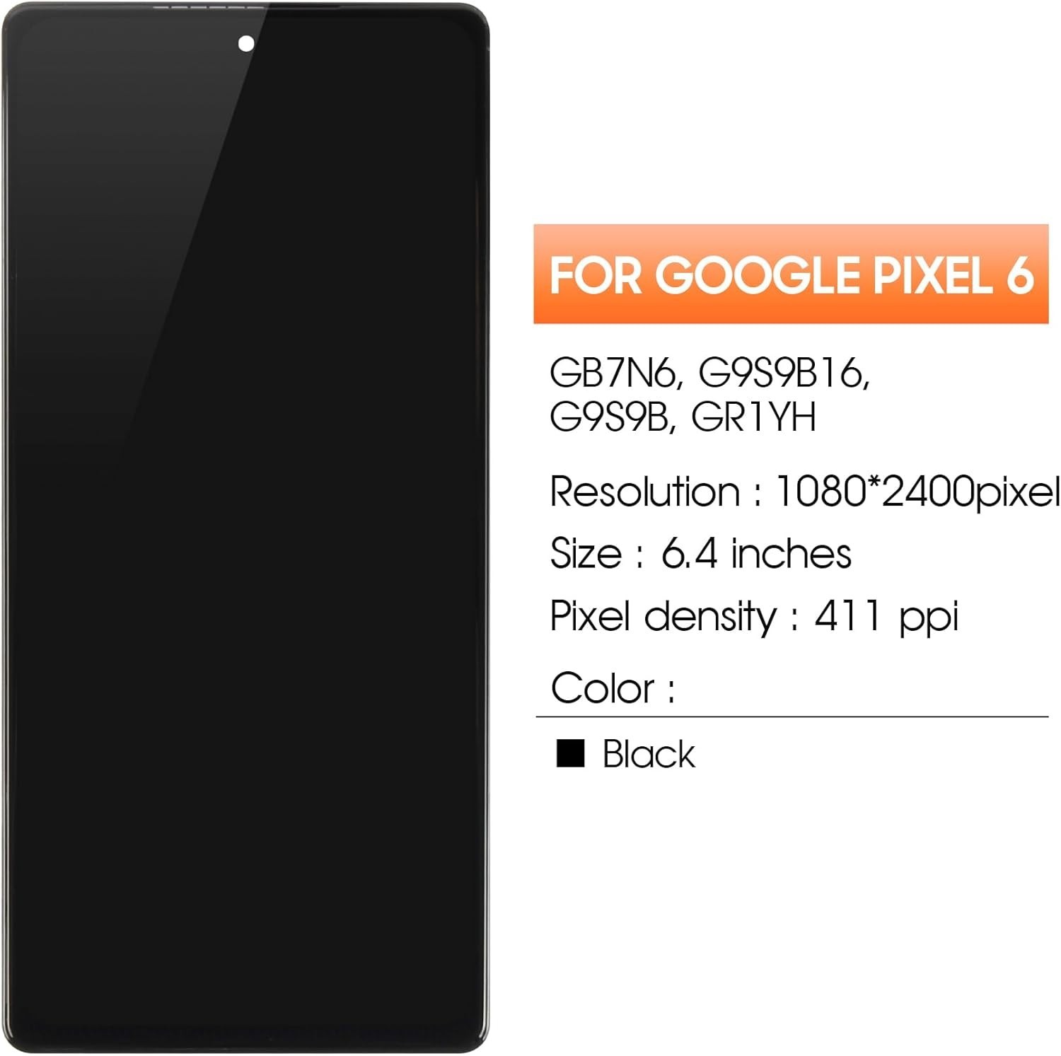 OLED For Google Pixel 6 LCD Digitizer Screen Touch Replacement GB7N6 With Frame