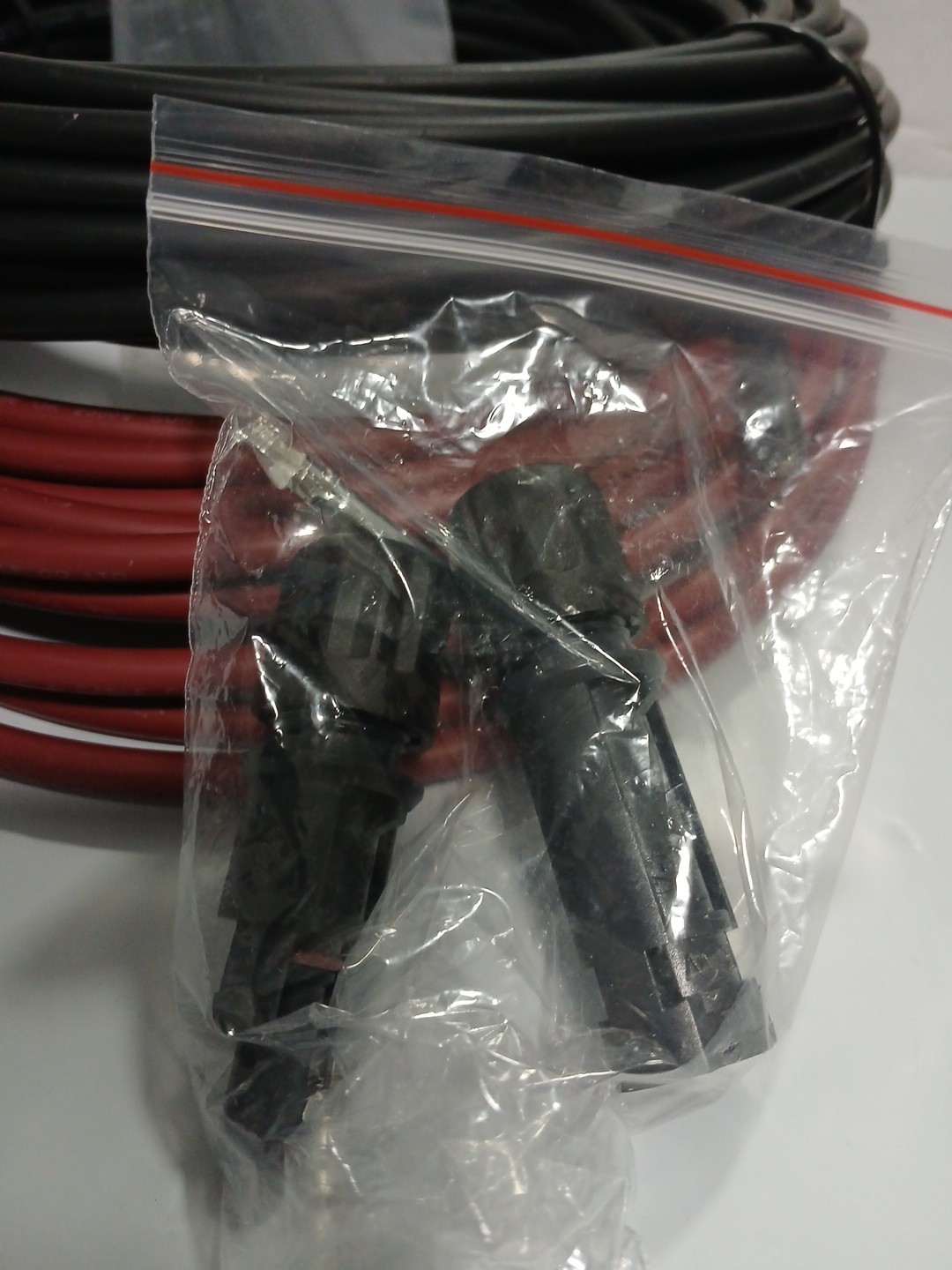 1 Pair 40ft 12AWG Black+Red Solar Panel Extension Cable Wire Connector