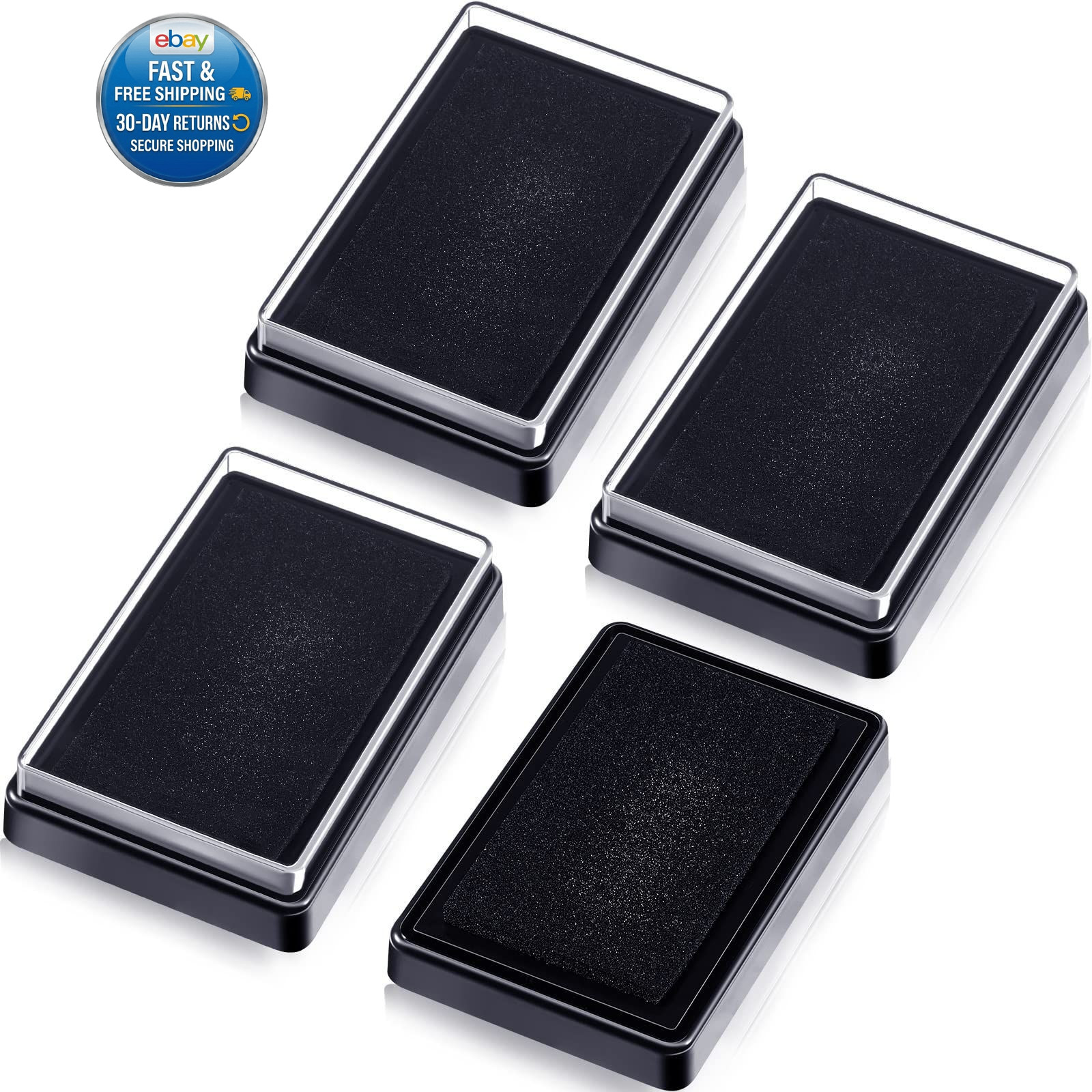 4 Pcs Ink Pad for Eggs 3.75 x 2.36 Inches Ready to Use Egg Safe Black