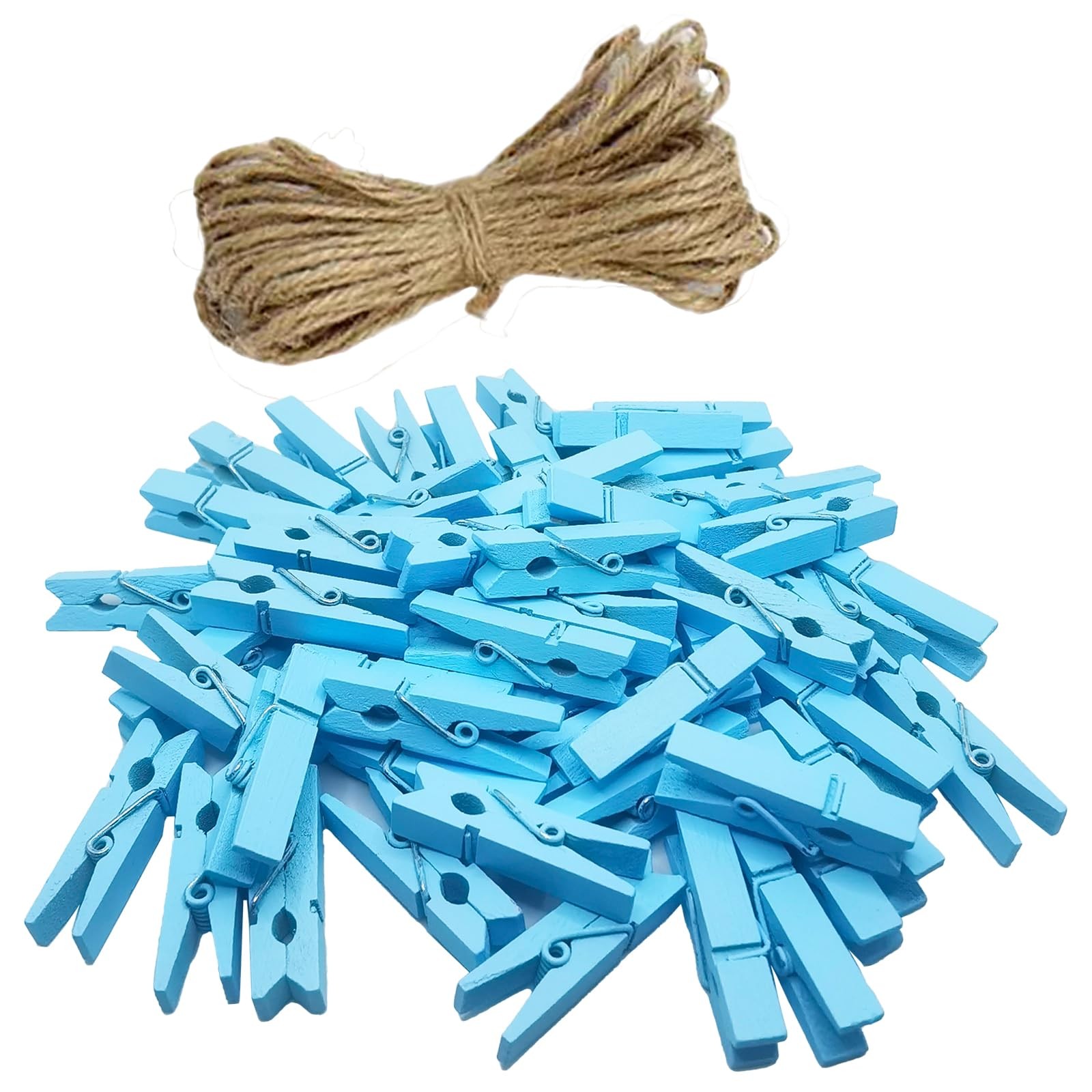100 PCS Colored Wooden Mini Clothespins for Photos Crafts Home School