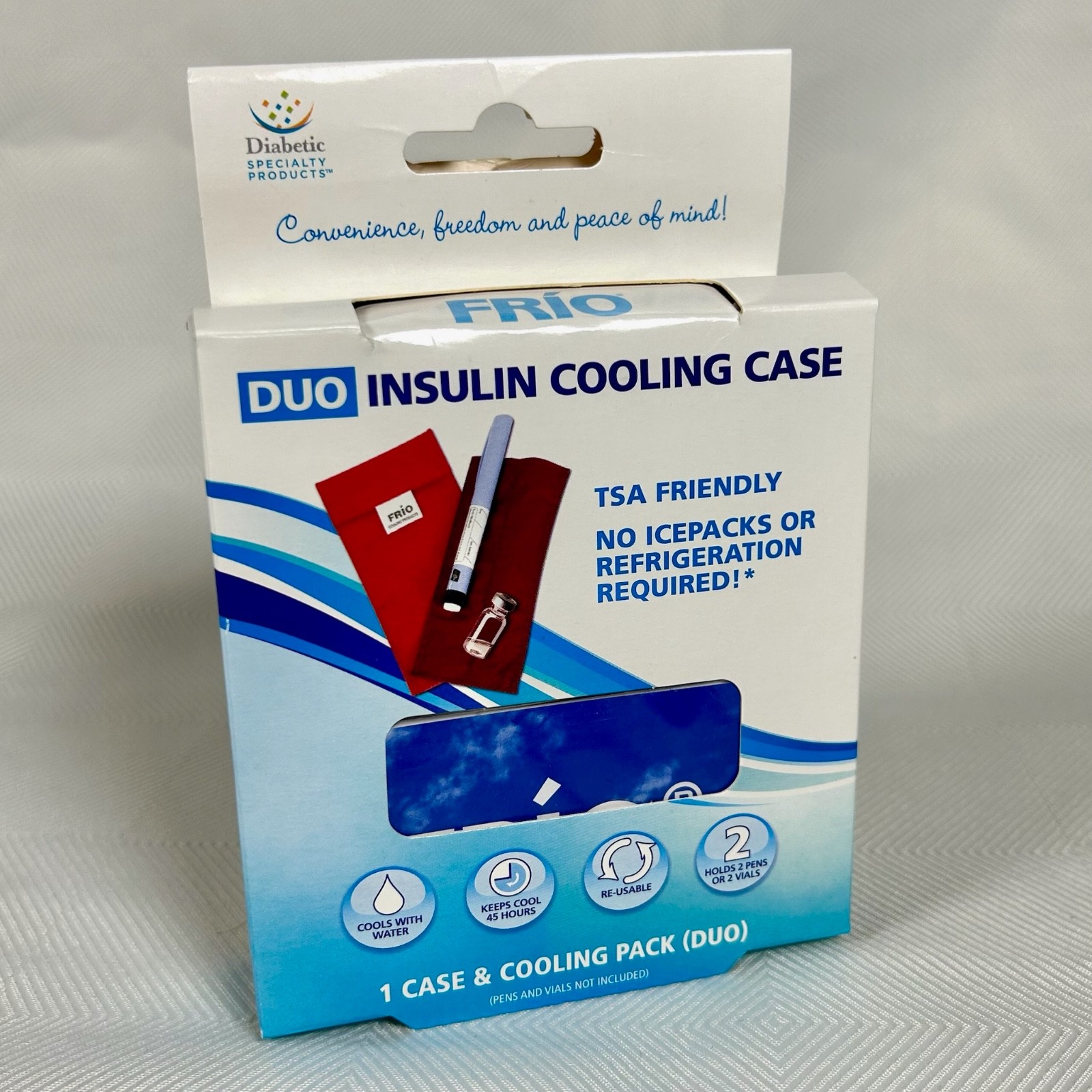 Frio Duo Insulin Cooling Case No Ice Packs Needed Reusable Compact Travel BLUE