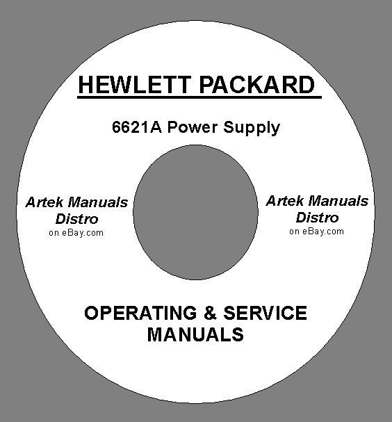 HP 6621A Power Supply Operating & Service Manual