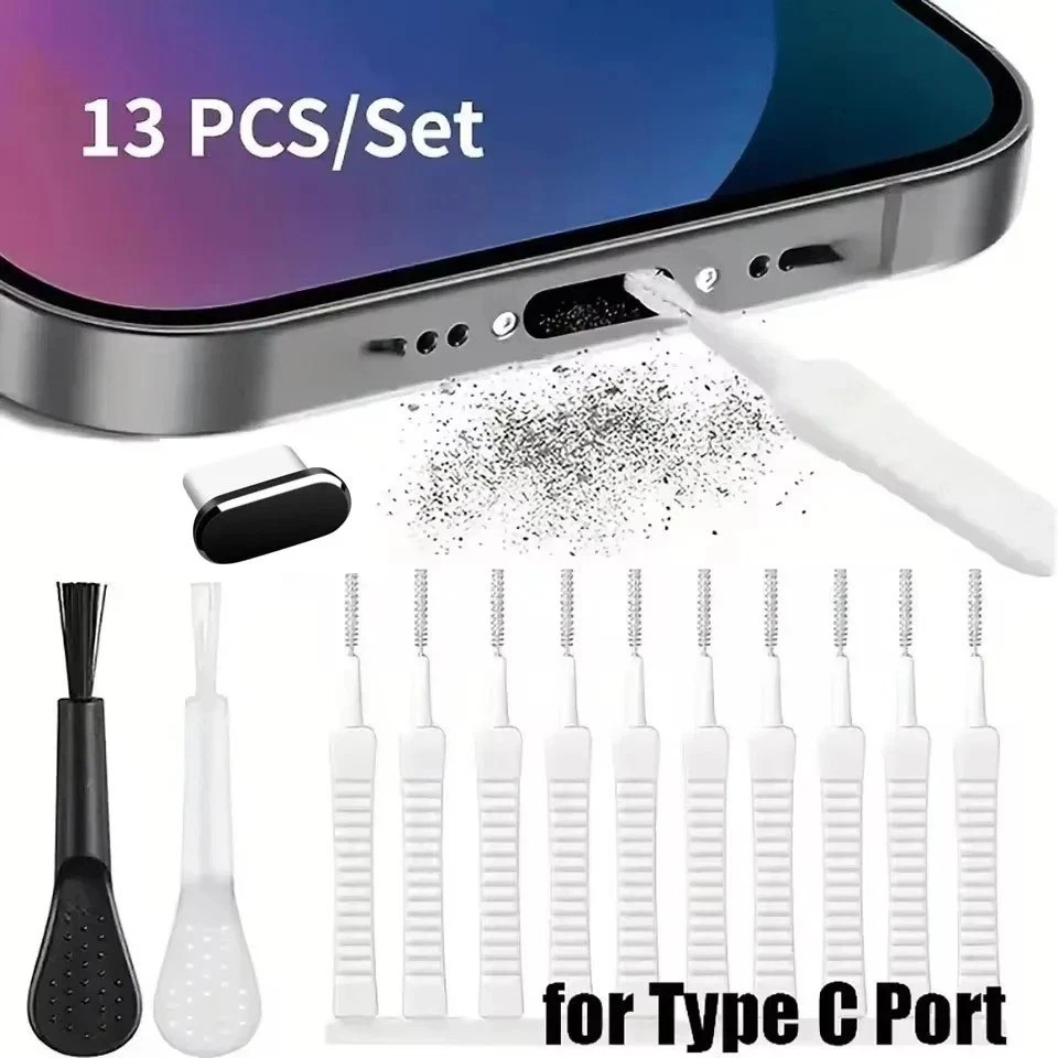 Mobile Phone Speaker Dust Removal Cleaner Kit Phone charger port cleaner 13pcs