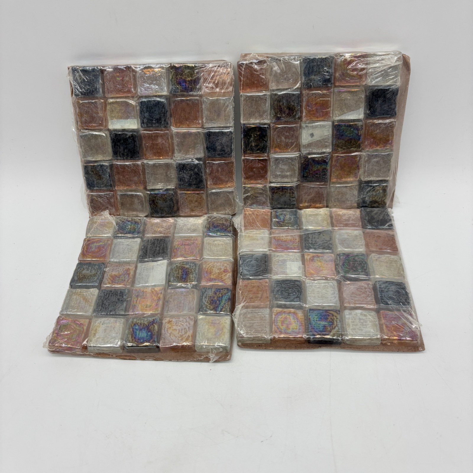Square Glass 3/4" Mosaic Tile Mardi Gras Four 4.25" Sheets Jeffrey Court