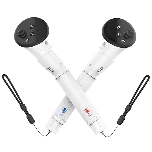 VR Long Handle Grips for Quest 3 Beat Saber Silicone Controller Extender