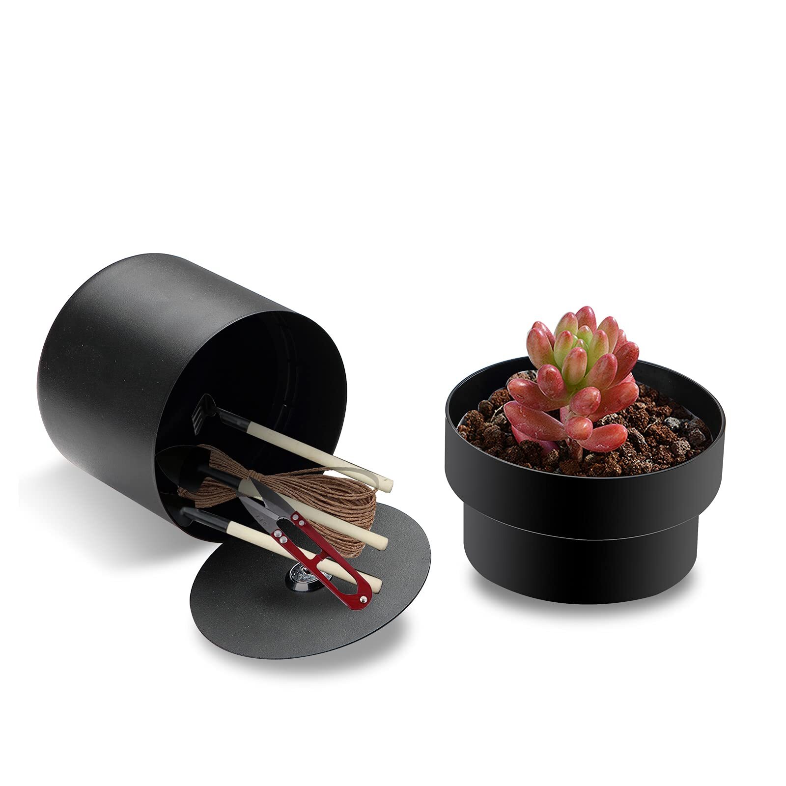 Diversion Flower Pot Safe with Fireproof Money Bag for Keys Money Cash Watches
