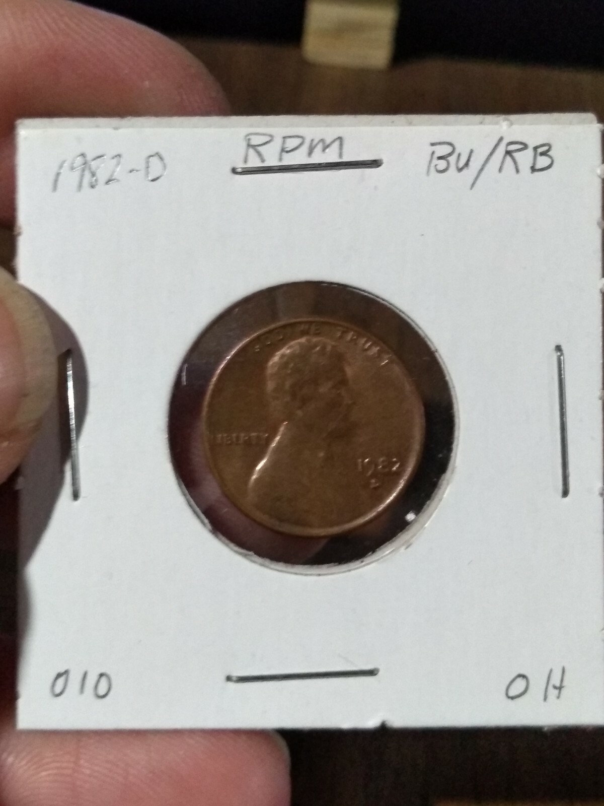 1982 D Lincoln Memorial Cent Error Repunched Mint mark BU RB 010