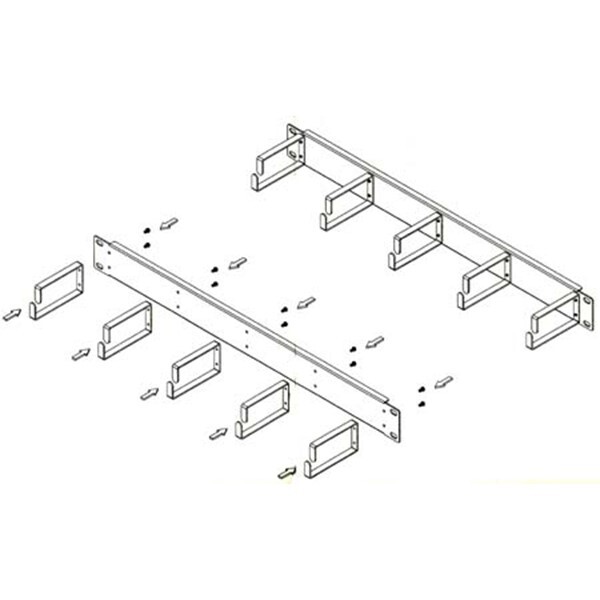 1U 19" 5 Ring Cable Management Panel Bar Horizontal Rack Mount Network Cabinet