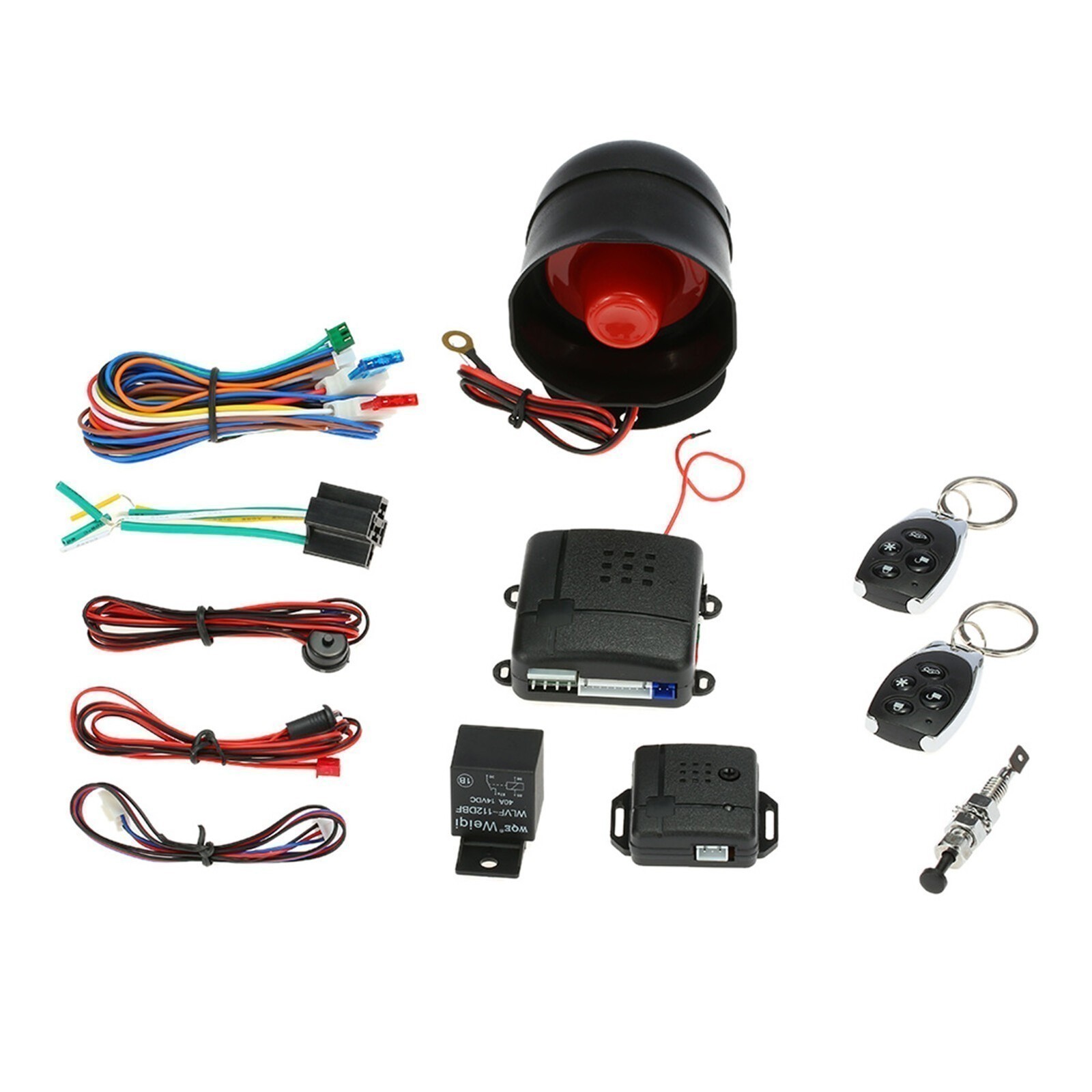 Universal Auto Car Alarm Security System 12V Keyless Entry Engine Start With Key