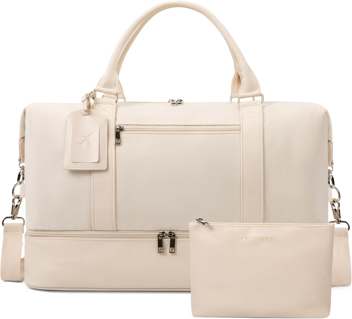 Weekender Bags for Women - 21 Inch Large Travel Duffel Bag 2-Piece Set with Shoe