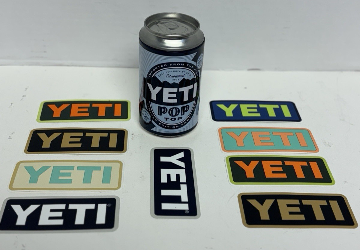 Yeti Pop Top Limited Edition Empty Storage/Stash Can 12 oz With Stickers