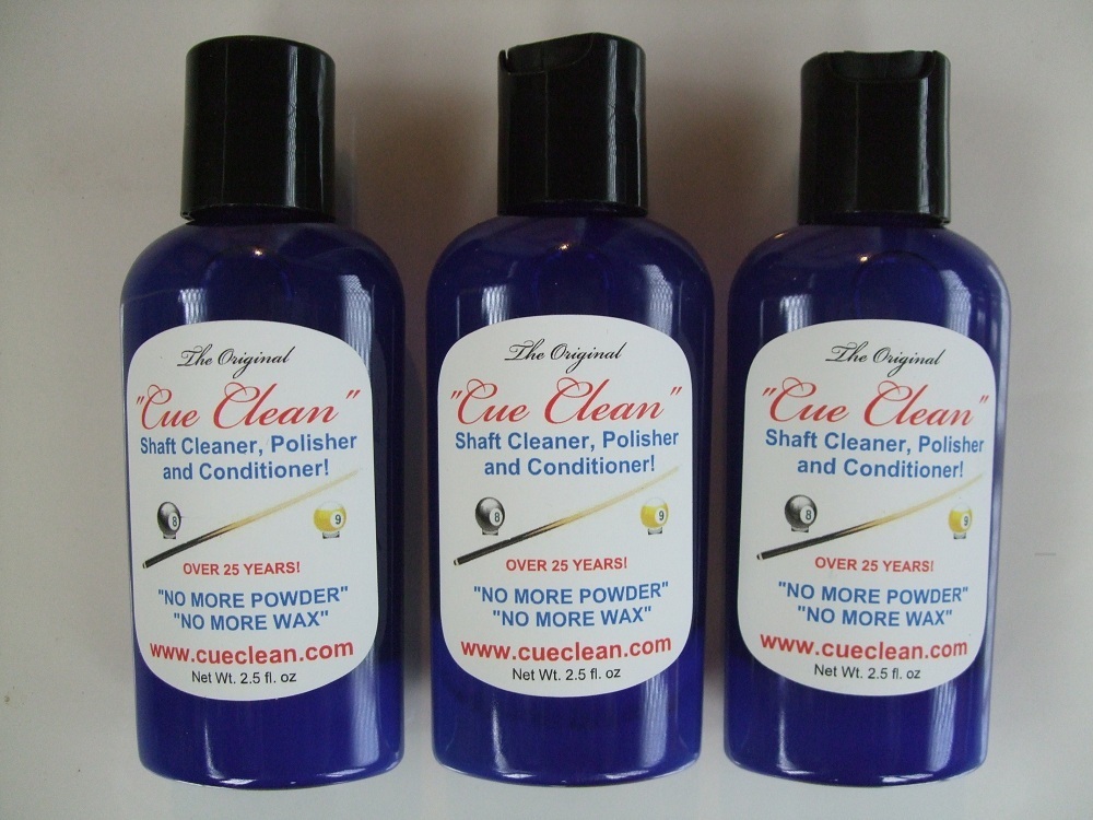 CUE CLEAN - 3 bottles of the "Original" cue and snooker cue shaft cleaner!