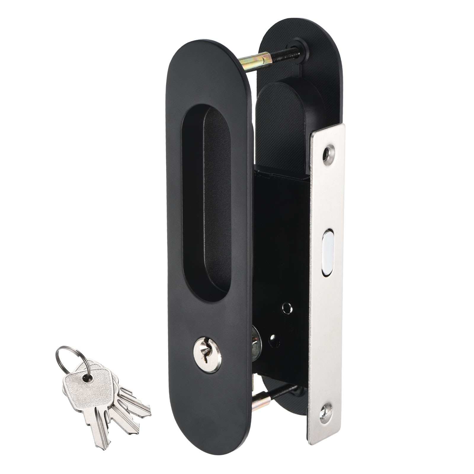 Sliding Door Lock Invisible Recessed Handle Latch Privacy Pocket Door Lock