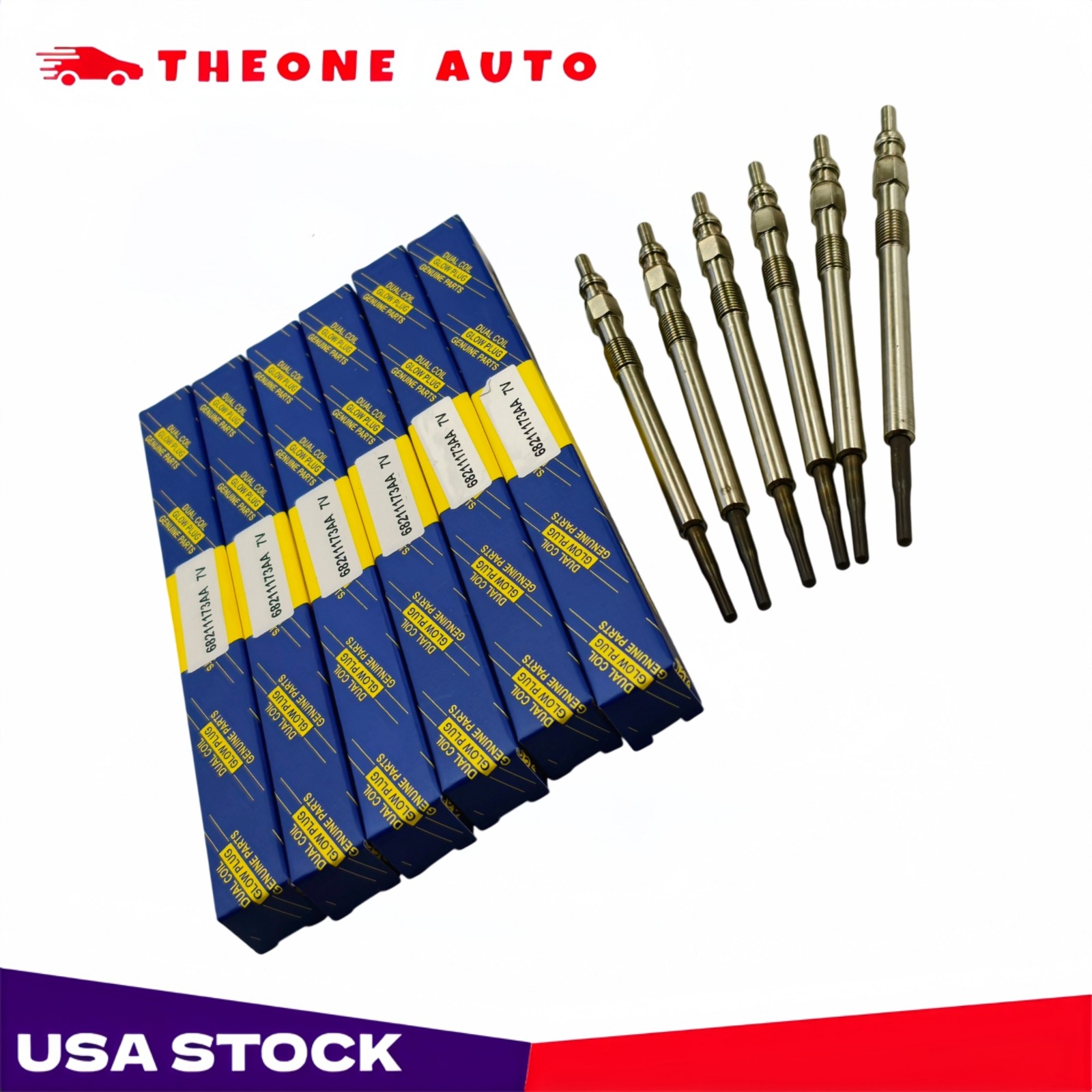 Set of 6 Diesel Glow Plugs For Jeep Grand Cherokee Ram 1500 2014-2019 3.0L V6 US