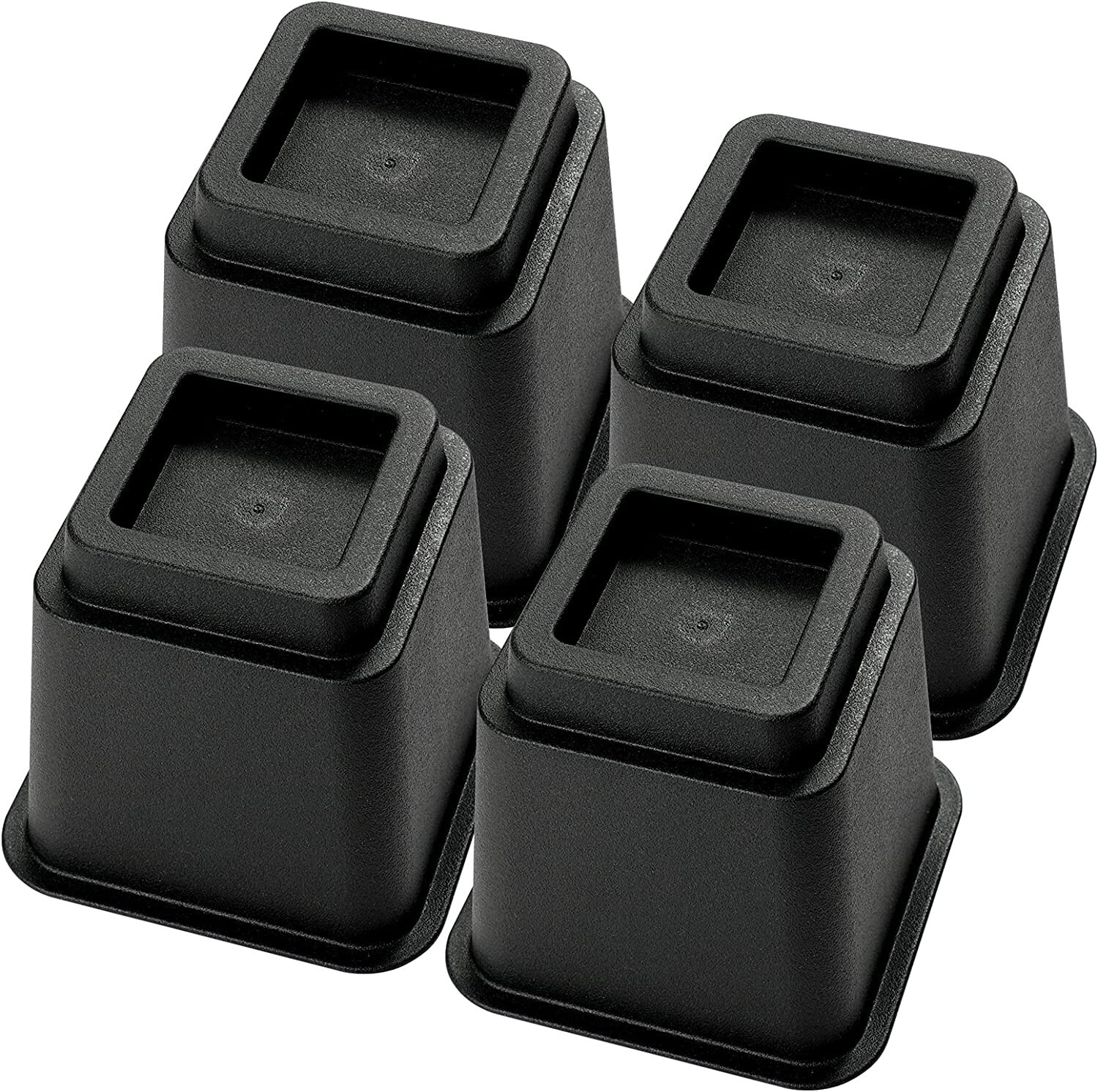 Bed Furniture Risers 5 Inch Heavy Duty, Stackable Bed Lifts Risers, Set of 4