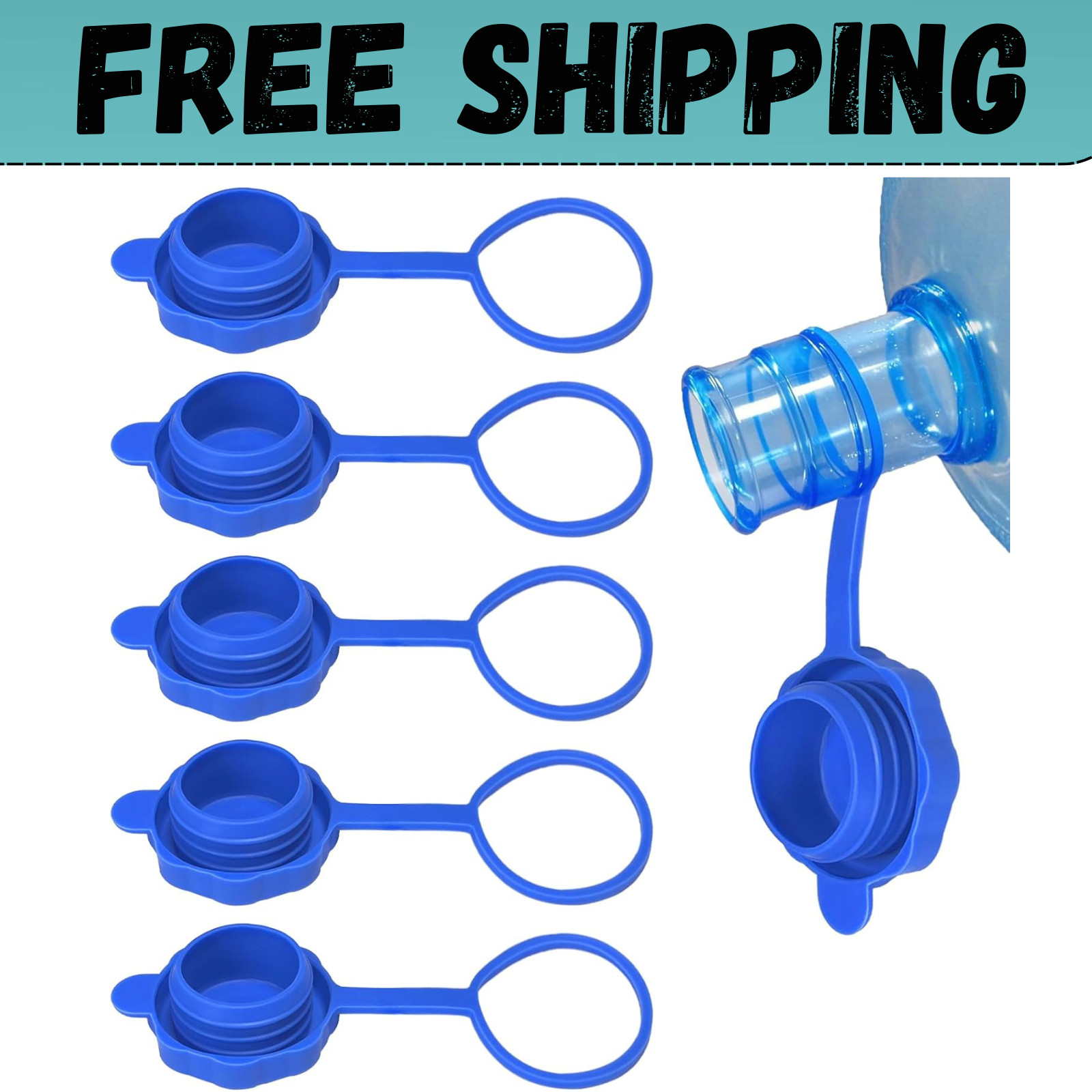 5 Pcs Reusable 5 Gallon Water Jug Caps Leak Proof Bottle Lids 55mm Water Bottles