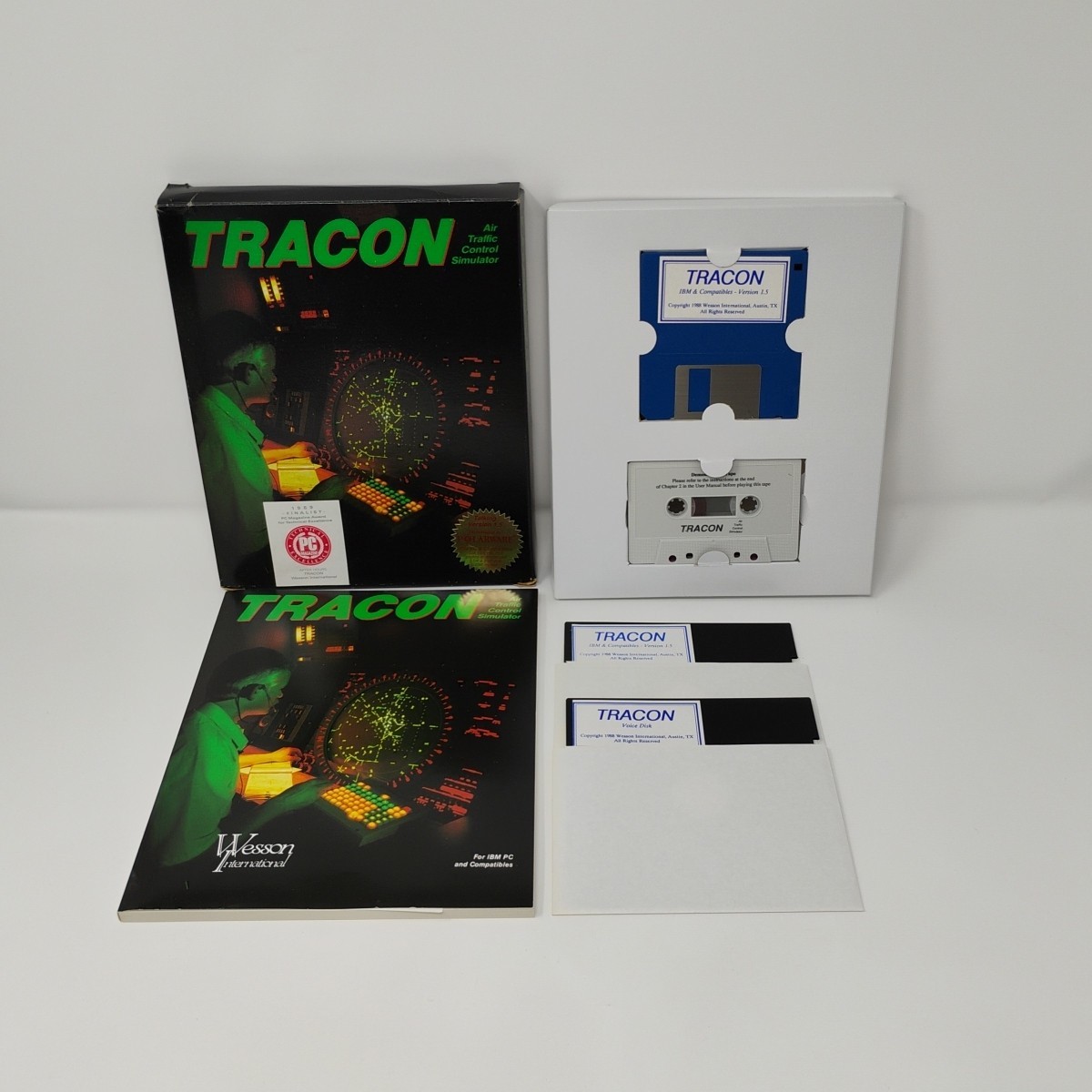 Tracon 1.5 Air Traffic Control Simulator Big Box PC Game Floppy Disks & Cassette
