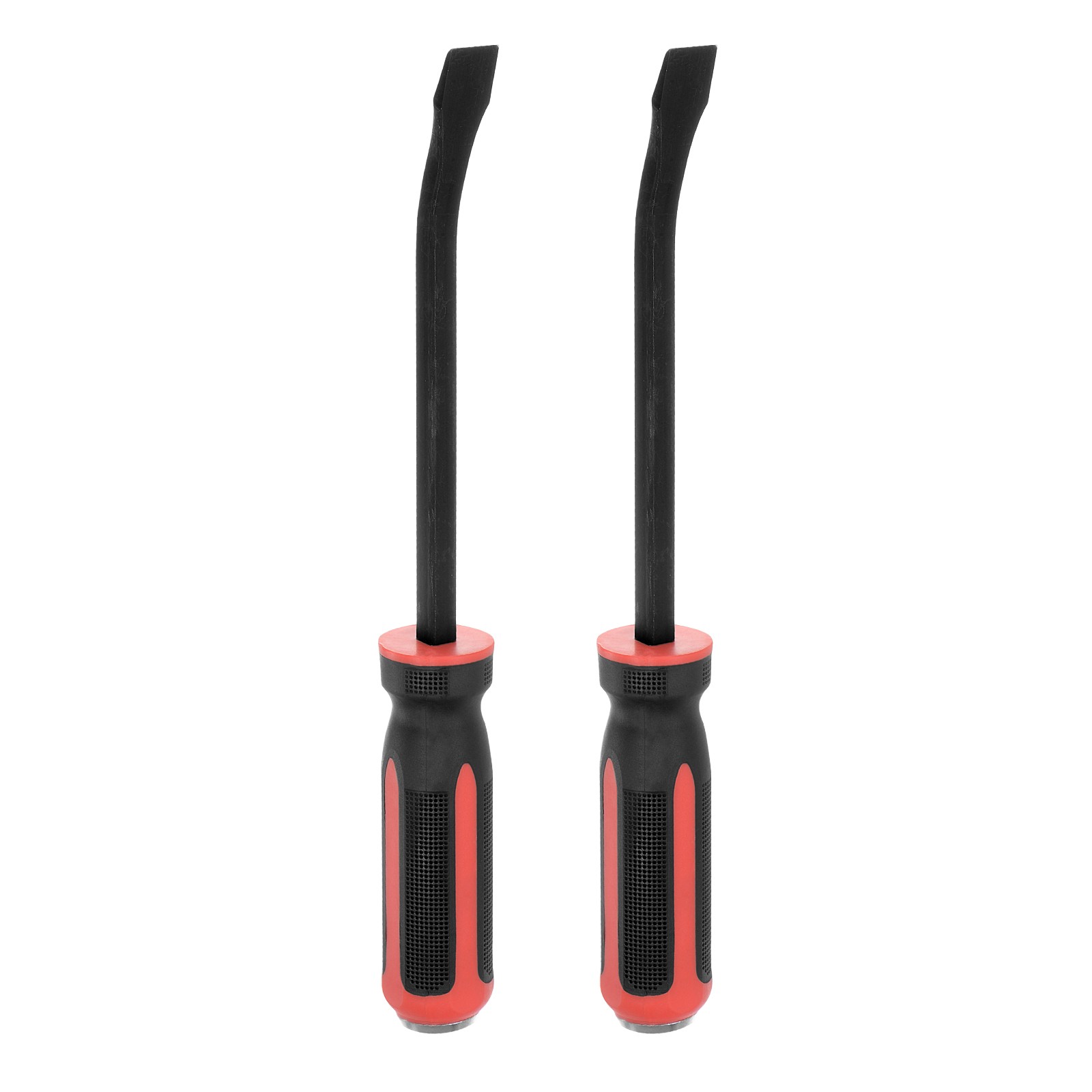 2pcs Angled Tip Pry Bar 12" Curved Screwdriver Pry Bar with Strike Cap Handle