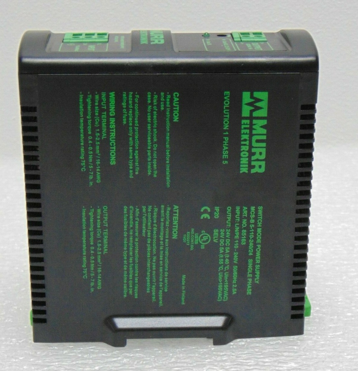 Murr Electronik MCS-B 5-110-240/24 Switch Mode Power Supply *used working