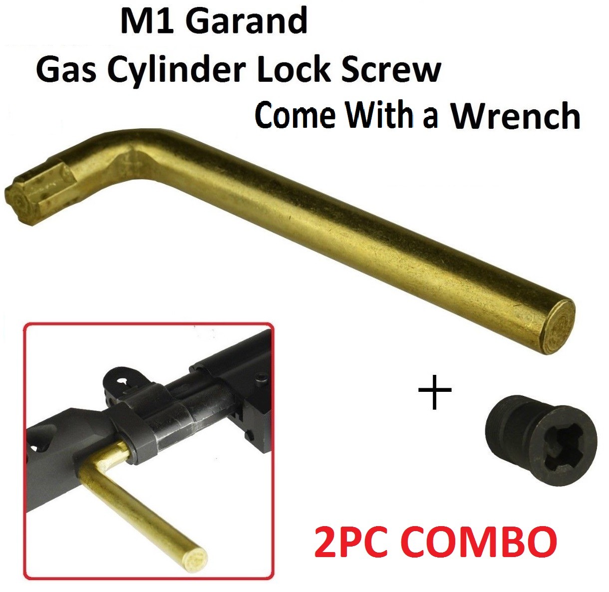 2PC Combo M1 Garand Gas Cylinder Lock Screw and L Type Wrench Fit the Screw