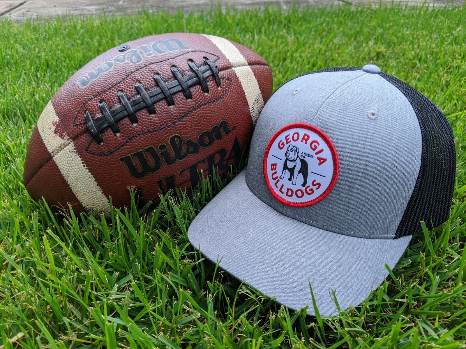 Grey & Black Georgia Bulldogs Hat | Football Trucker Hat | Dawg | Father's Day
