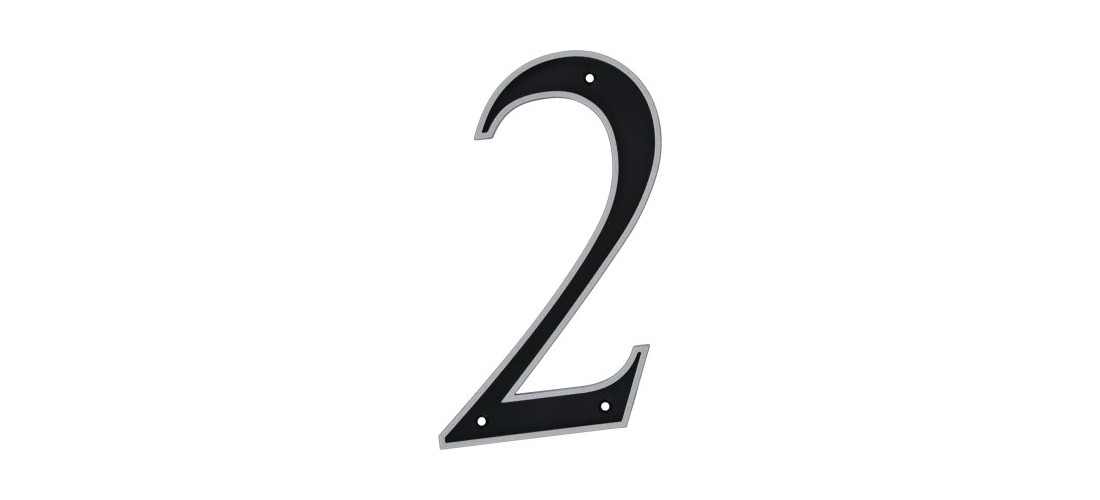 Hillman 844812 House Address Number 2, Nail-On, Reflective Plastic, 6 In.