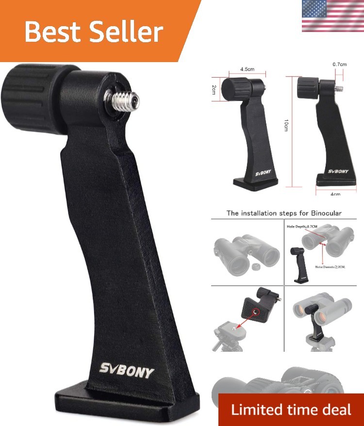 SV110 Binocular Camera Tripod Adapter, for Porro Binoculars, with 1/4-20'' Me...