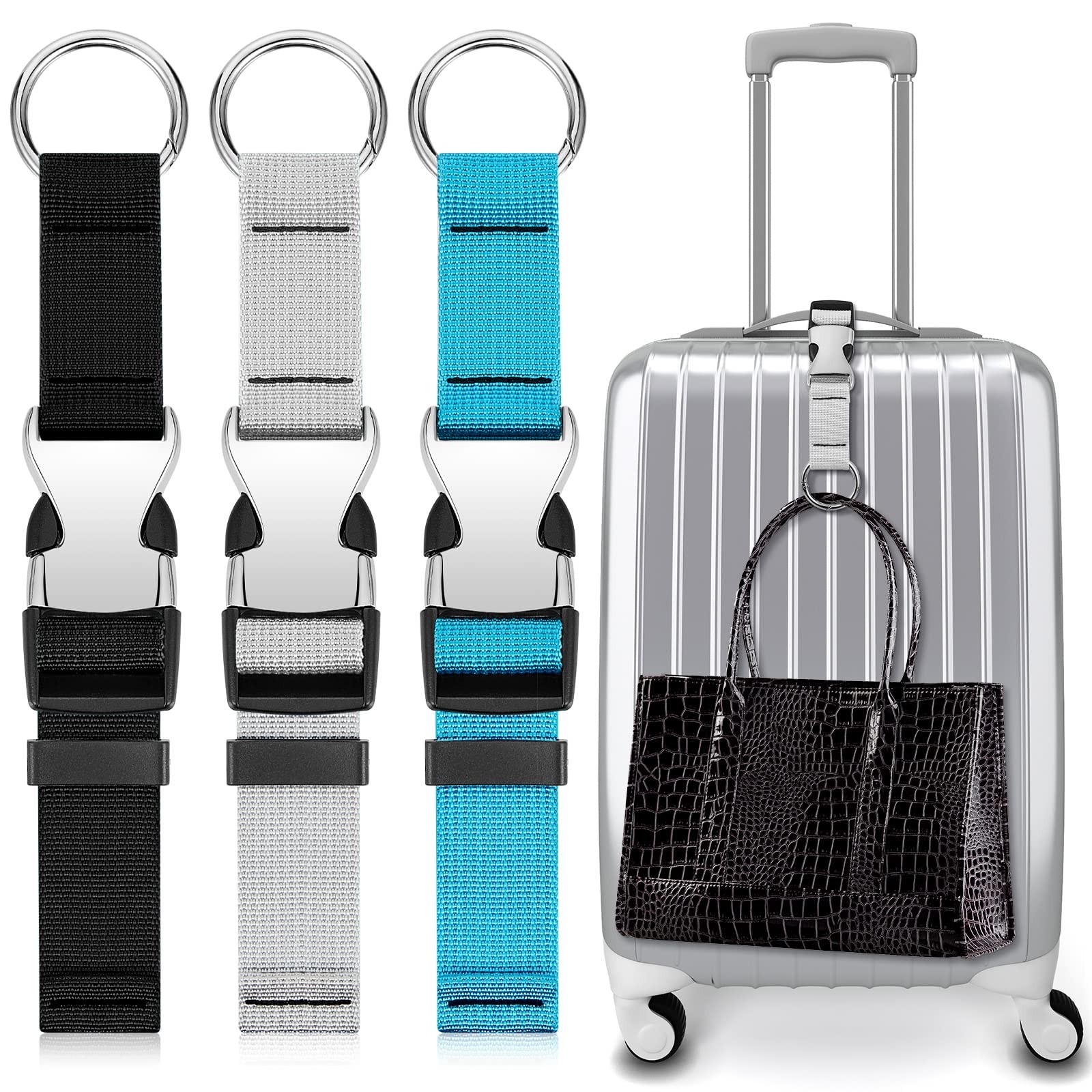 3 Pcs Add a Bag Luggage Straps Gripper Heavy Duty Jacket Valises Strap for Tr...